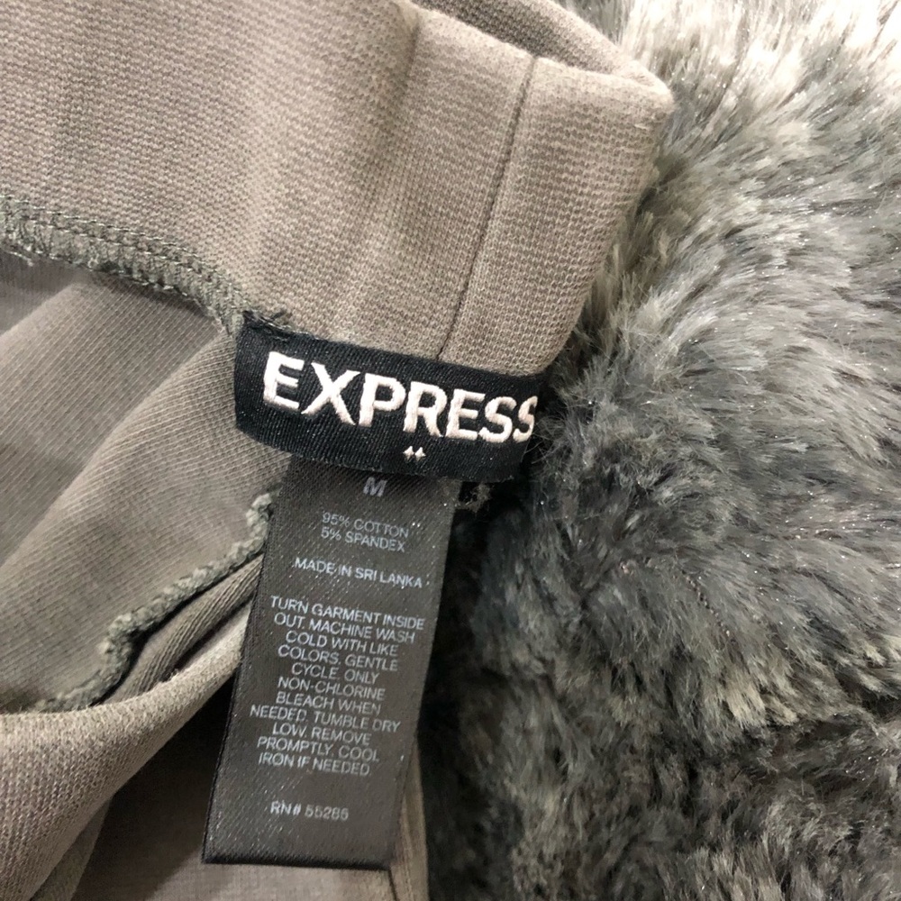 EXPRESS OLIVE GREEN GRAY JEGGINGS LEGGING STRETCHABLE PANT SZ M - Picture 4 of 4